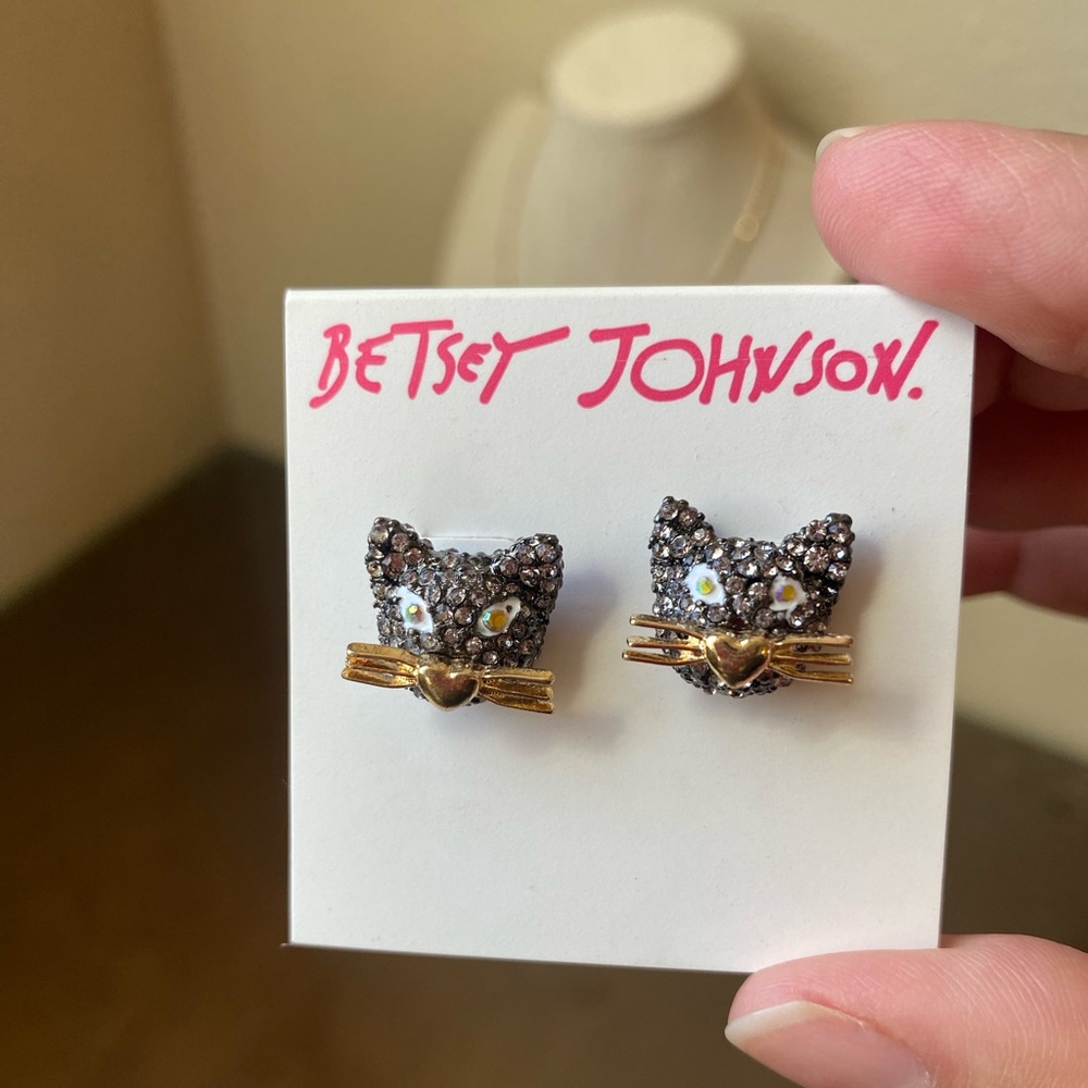 Betsey Johnson Cat Earrings